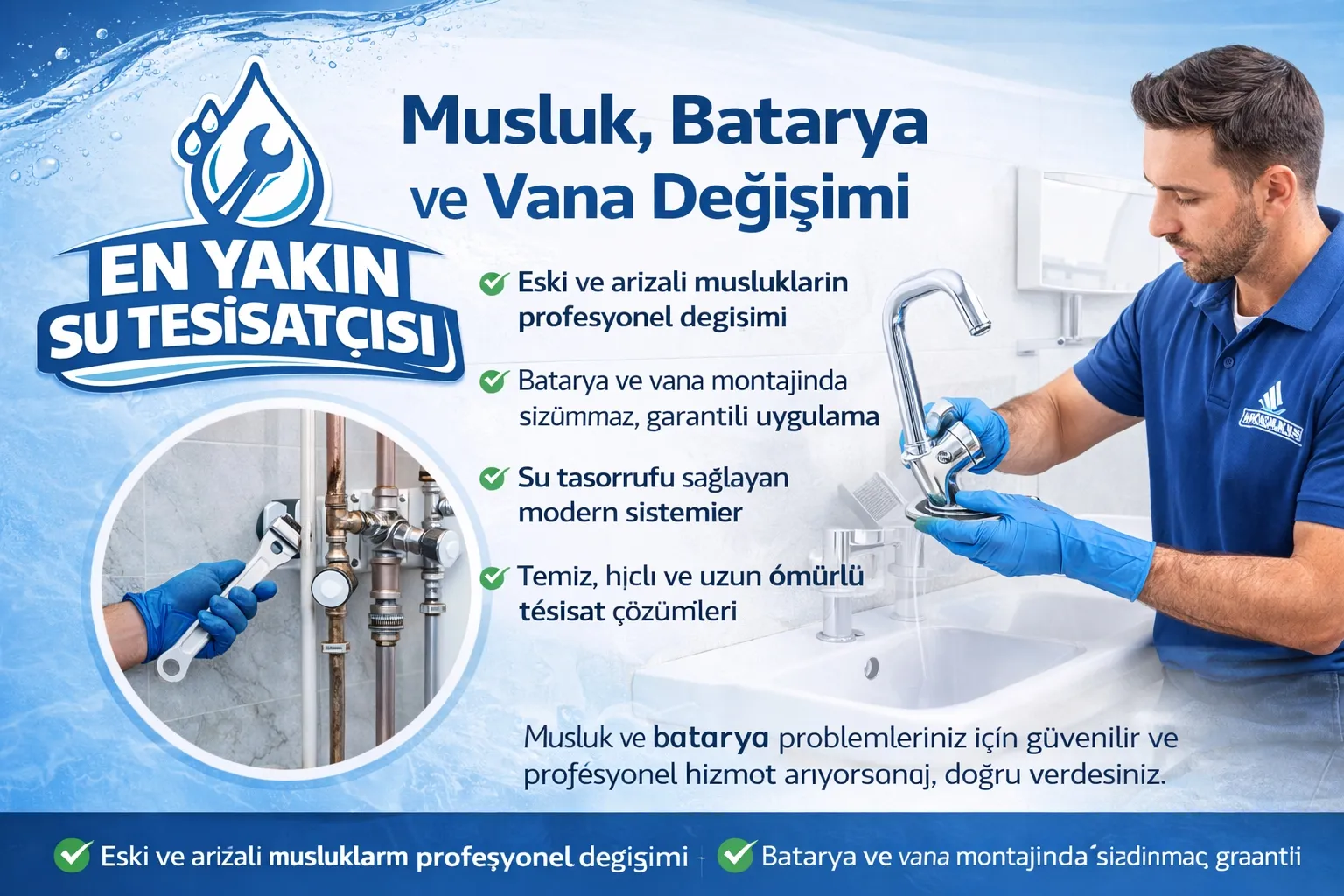 Musluk, Batarya ve Vana Değişimi